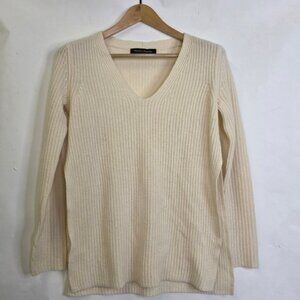 Ralph Lauren Black label Cashmere  knit v neck withside slit long sleeves Top